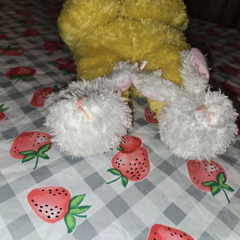 EASTER DUCK HOLDING RABBIT W/RABBIT SLIPPER SUPER FLUFFY SOFT BRIGHT BY PCB